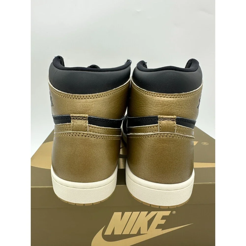 Air Jordan 1 High Retro Men's Size 12 Gold Black Athletic Shoes DZ5485 071